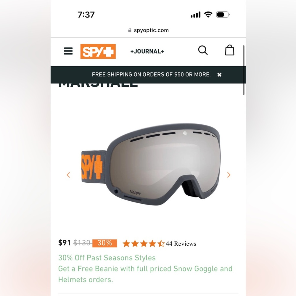 SPY Marshall ski / snowboard goggles women's